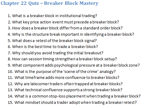 Breaker Block Quiz